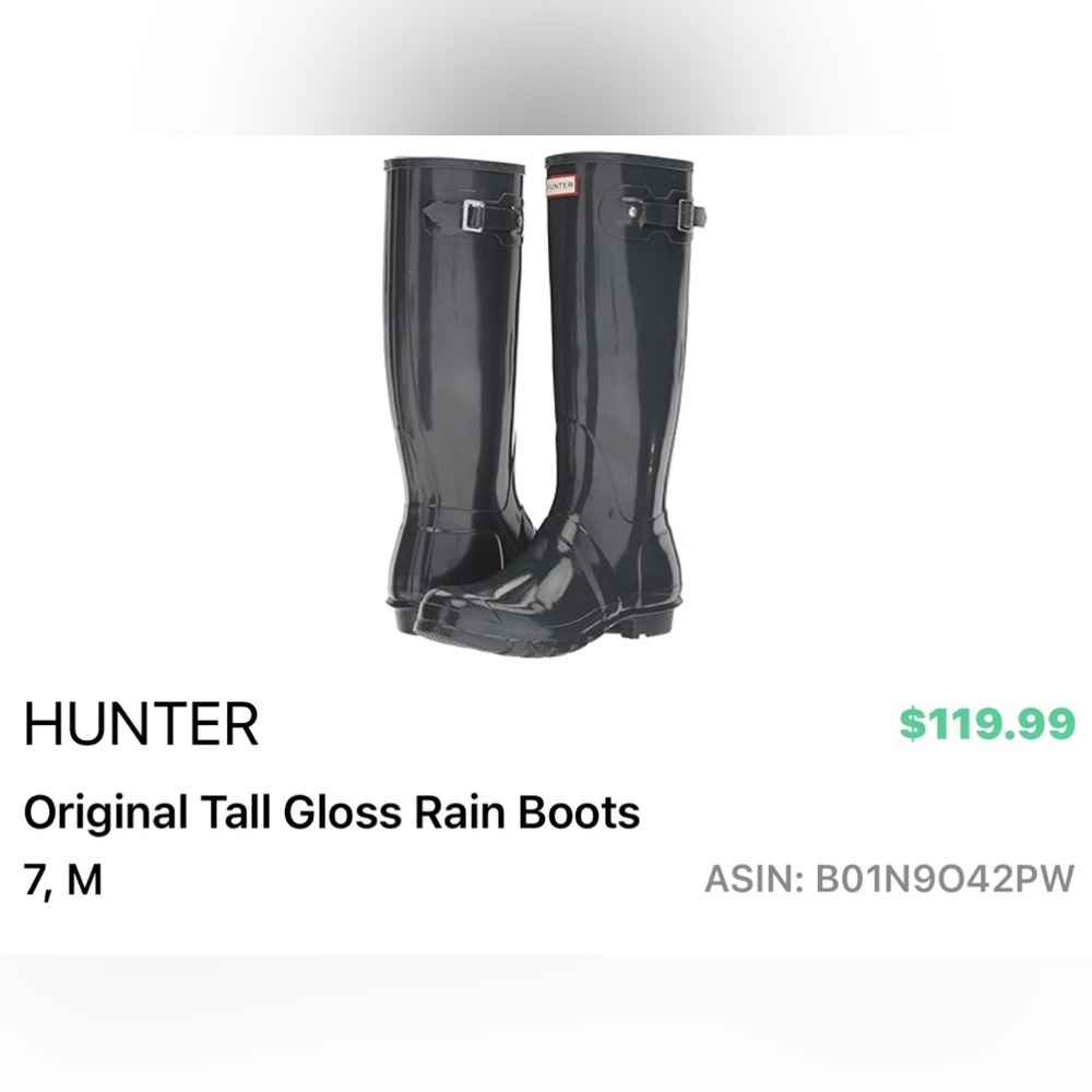 HUNTER original tall rain boots dark slate grey EUC